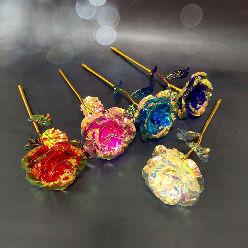 Wholesale of 10pcs Valentine's Day Glow Gold Foil Rose Gift Box